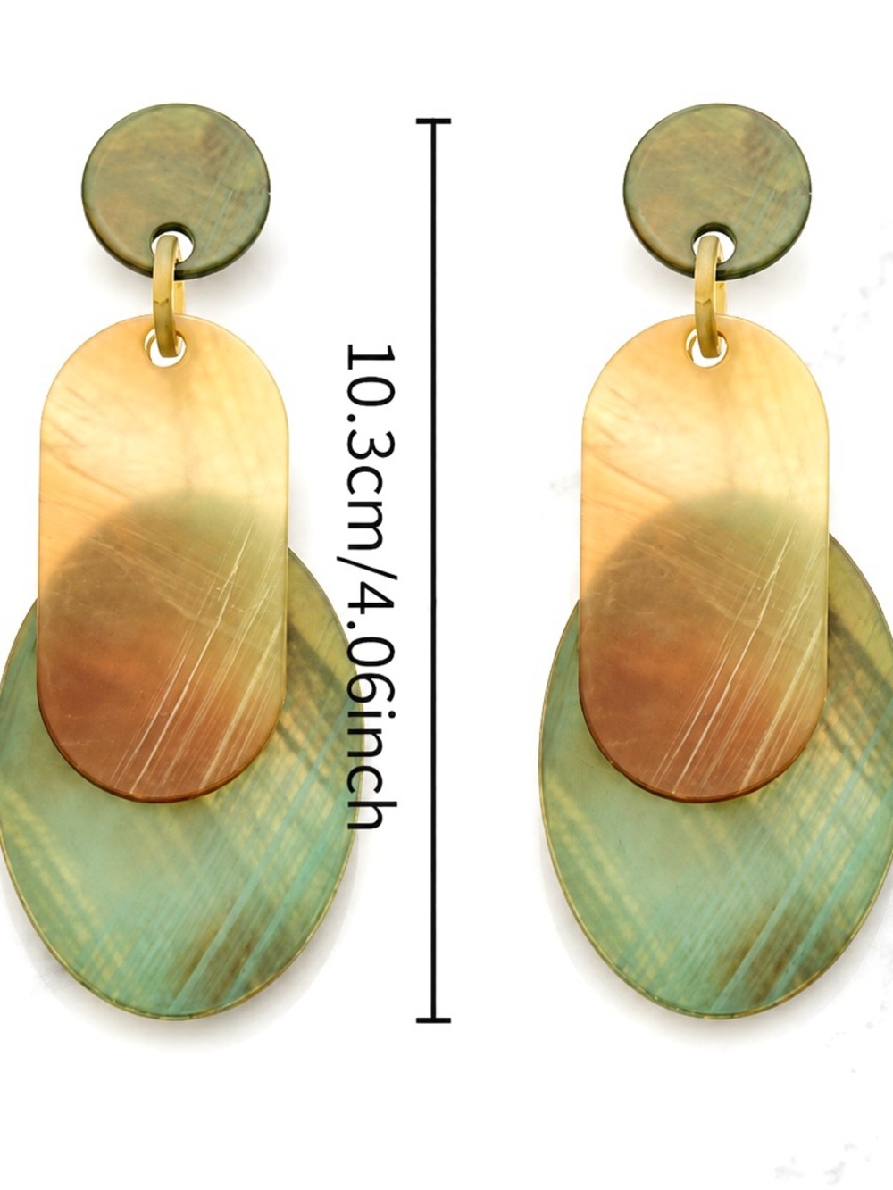 Oversized Oval-Shaped Acrylic Minimalist Statement Earrings - Picture 6 of 7